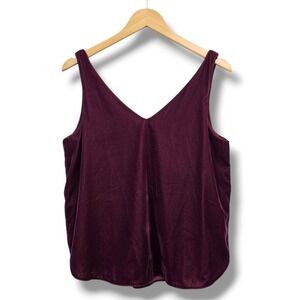 Loft Tank Top M Women Purple Velvet Sleeveless Cami Lined Whimsigoth Dark Fairy